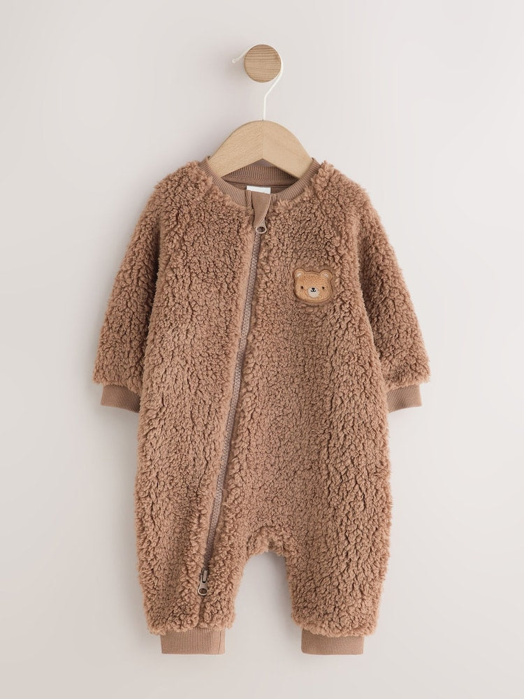 Brown Bear Borg Two Way Zip Sleepsuit - Size First Size (50cm) - Brown Bear Borg