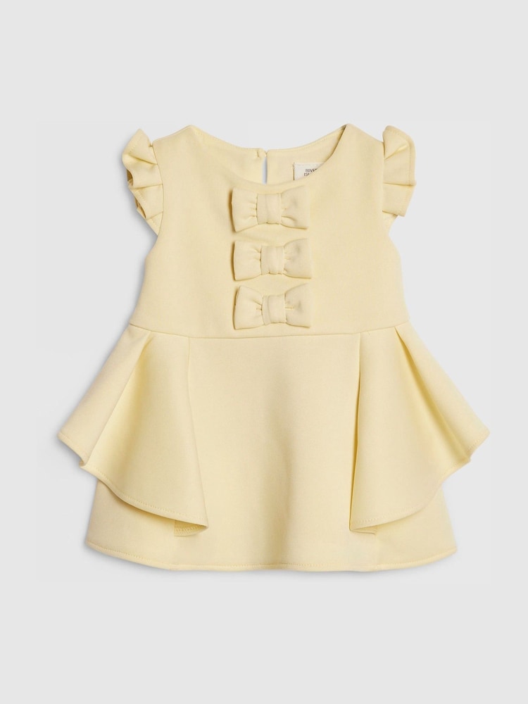 River Island Yellow Bow Scuba Dress
