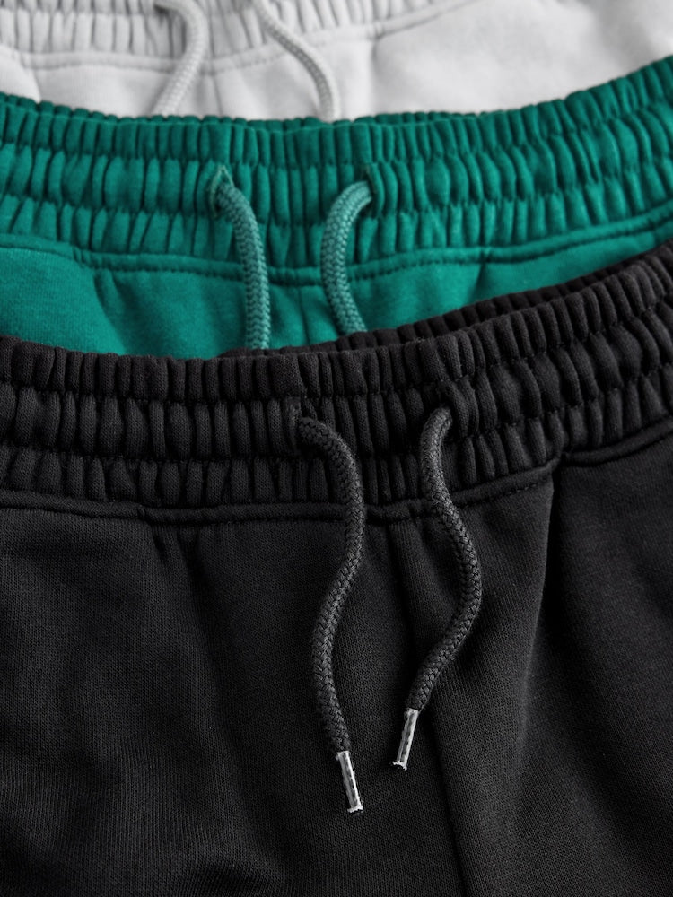 Grey/Black/Teal Slim Fit Joggers 3 Pack (3-16yrs)