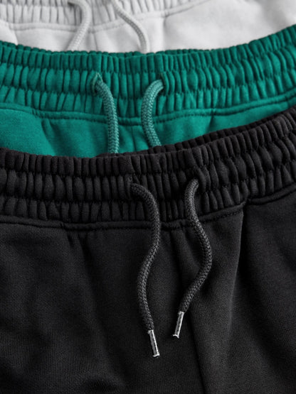 Grey/Black/Teal Slim Fit Joggers 3 Pack (3-16yrs)