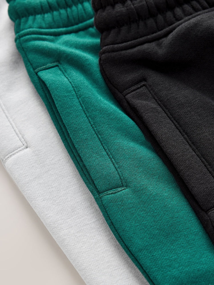 Grey/Black/Teal Slim Fit Joggers 3 Pack (3-16yrs)