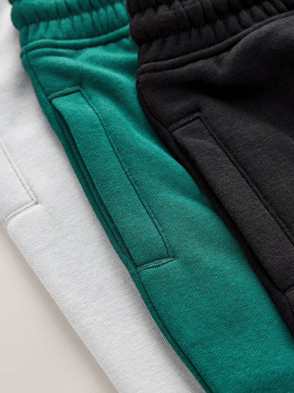 Grey/Black/Teal Slim Fit Joggers 3 Pack (3-16yrs)