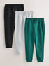 Grey/Black/Teal Slim Fit Joggers 3 Pack (3-16yrs)