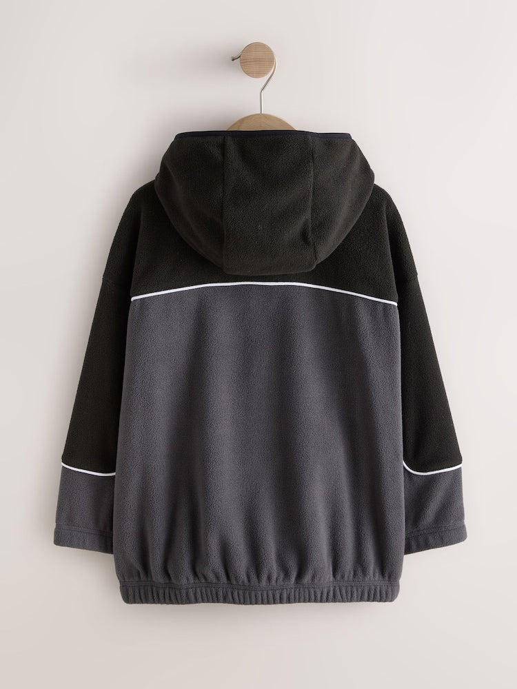 Black Zip Through Hooded Fleece (3-16yrs)
