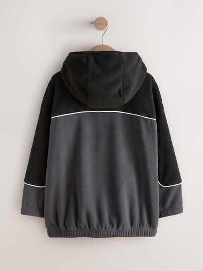 Black Zip Through Hooded Fleece (3-16yrs)