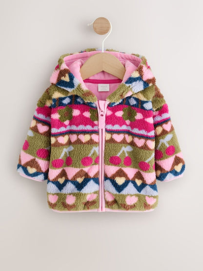 Multi Fairisle Fleece Baby Zip Jacket (0mths-2yrs) - Up to 1 Month (50-56cm)