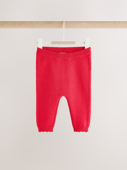 Red Frill Knitted Bow Baby Cardigan &amp; Leggings Set 2 Piece (0mths-2yrs)