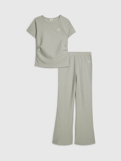 River Island Green Texture Baby T-Shirt &amp; Kickflare Set