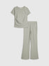River Island Green Texture Baby T-Shirt & Kickflare Set