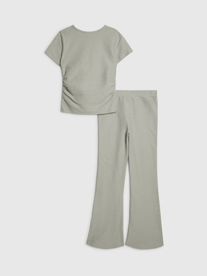 River Island Green Texture Baby T-Shirt &amp; Kickflare Set