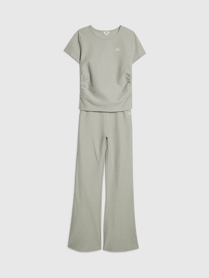 River Island Green Texture Baby T-Shirt &amp; Kickflare Set