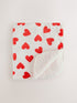 Red Heart Print Fleece Blanket - Red