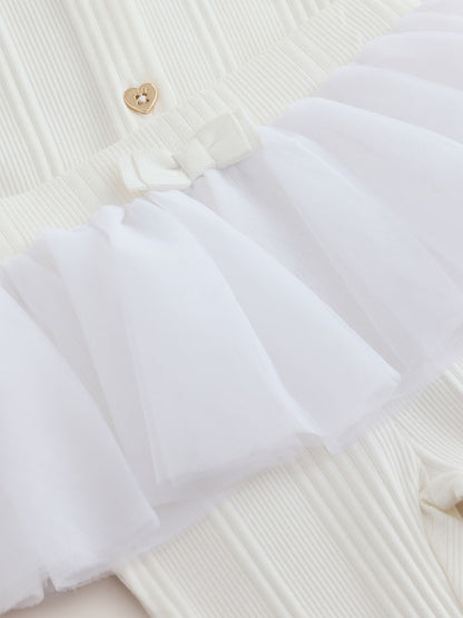 Baker by Ted Baker Cream 2 Piece Mesh Tutu Top &amp; Flare Leggings Set