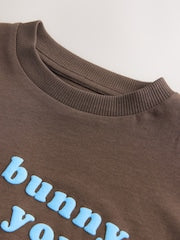 Brown Bunny Short Sleeve Easter Graphic T-Shirt (3mths-7yrs) - Size 3-6 Months (62-68cm)