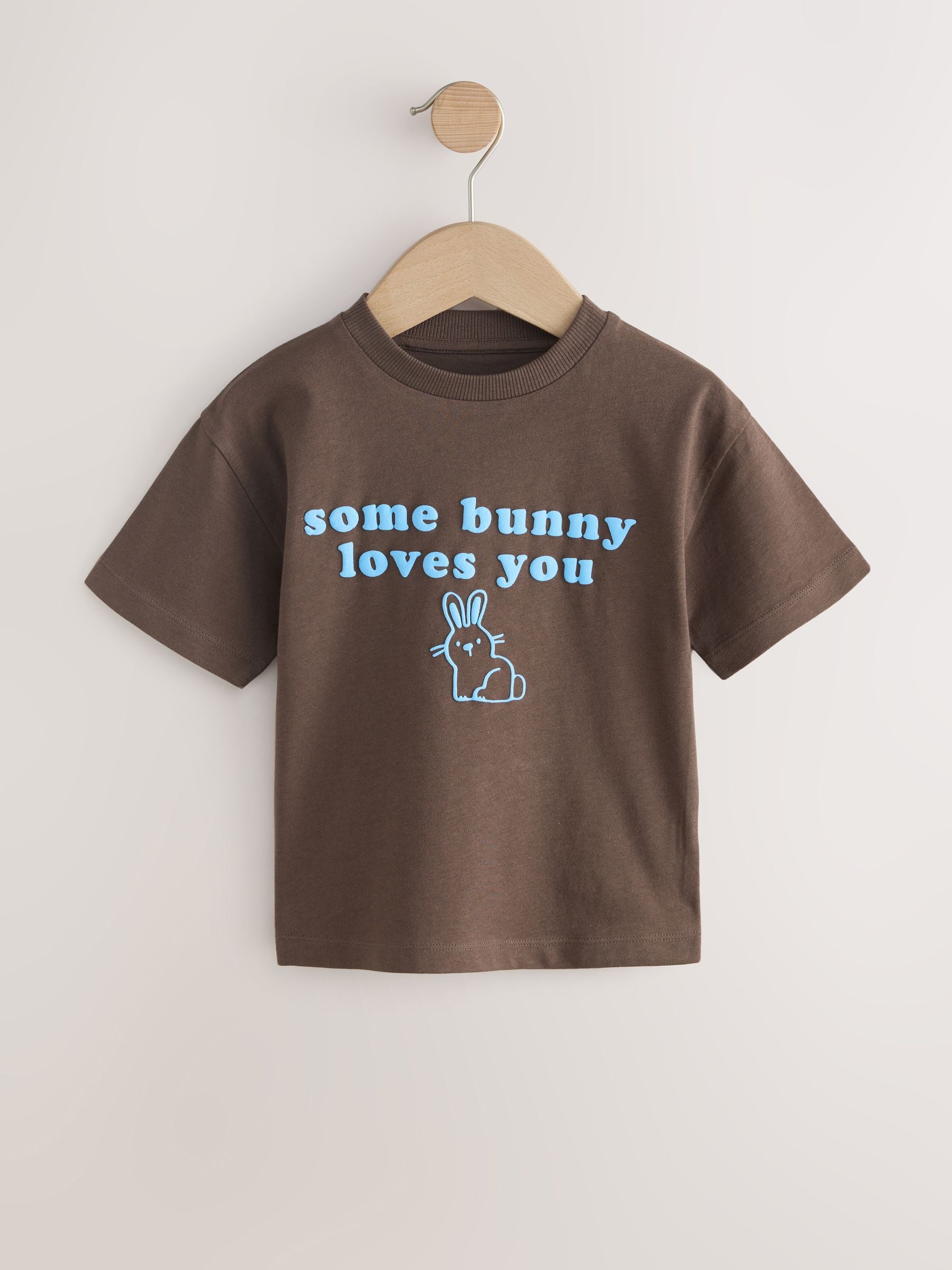Brown Bunny Short Sleeve Easter Graphic T-Shirt (3mths-7yrs) - Size 3-6 Months (62-68cm) - Default 1