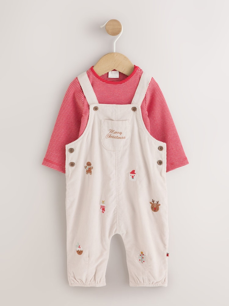 Neutral Cord Dungarees and Bodysuit Baby Set (0mths-2yrs) - Neutral / 12 - 18 Months (80 - 86cm)