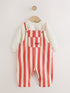 Red Baby Twill Dungarees and Bodysuit Set (0mths-2yrs) - Red / 12 - 18 Months (80 - 86cm)