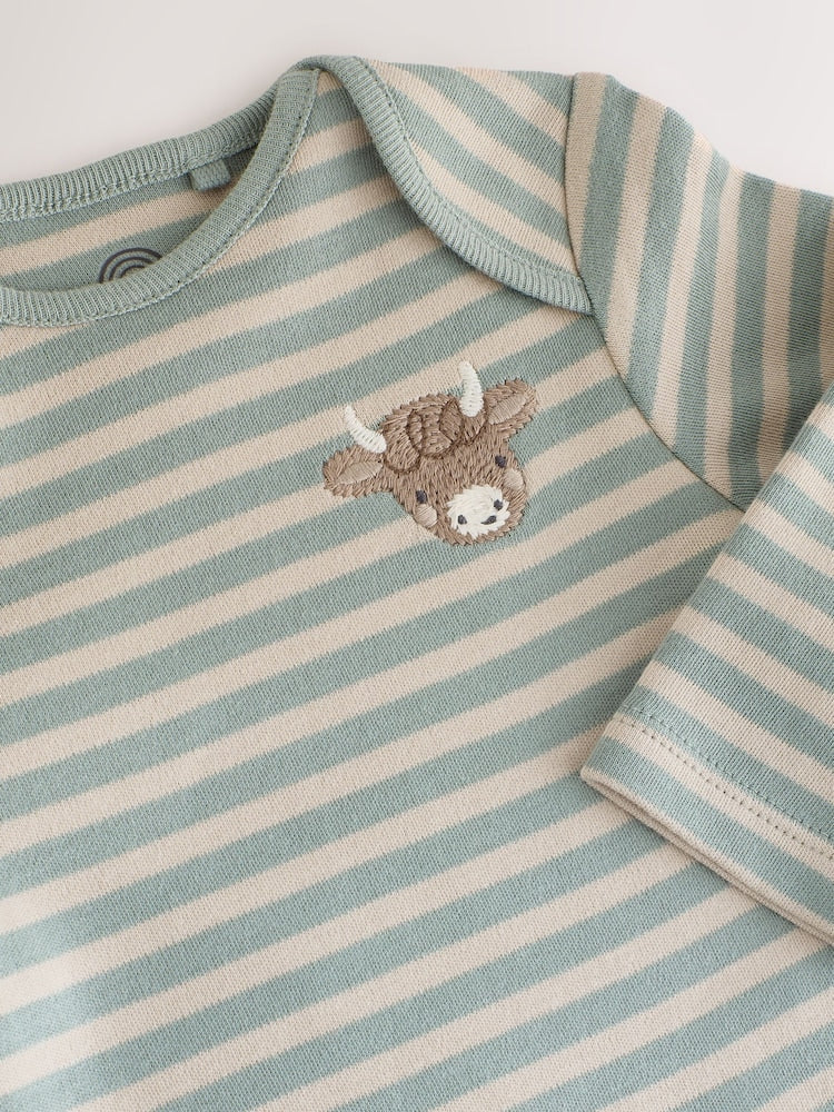 Neutral Hamish Long Sleeve Bodysuits 5 Pack