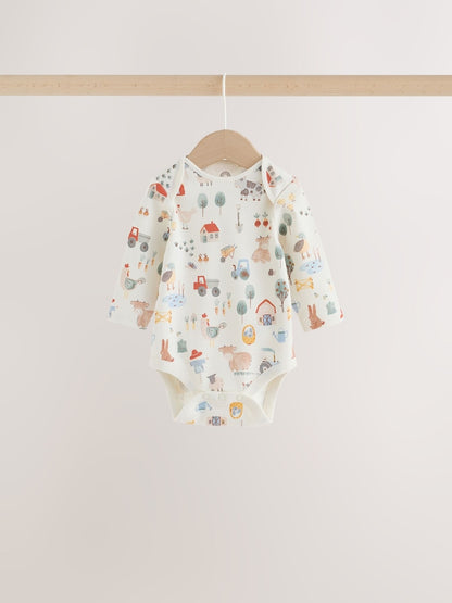 Neutral Hamish Long Sleeve Bodysuits 5 Pack