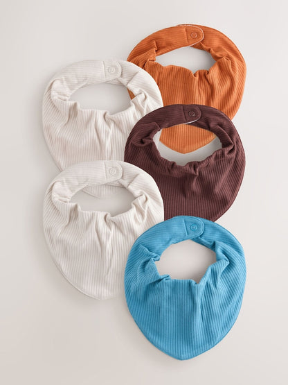 Blue/Rust Dribble Bibs 5 Pack - Blue/Rust