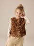 Deer Animal Print Faux Fur Gilet (3mths-7yrs) - Deer Animal Print / 12-18 Months (80-86cm)