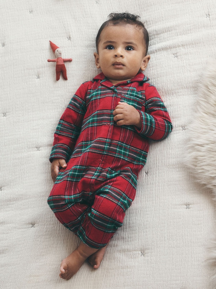 Red Check Christmas Sleepsuit (0mths-3yrs) - Red Check / 12 - 18 Months (80 - 86cm)