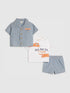 River Island Blue Tiger Stripe Abbie Rosie Shirt & Shorts Set 3 Piece - River Island Blue Tiger Stripe Abbie Rosie / Up To 3 Months (50 - 62cm)
