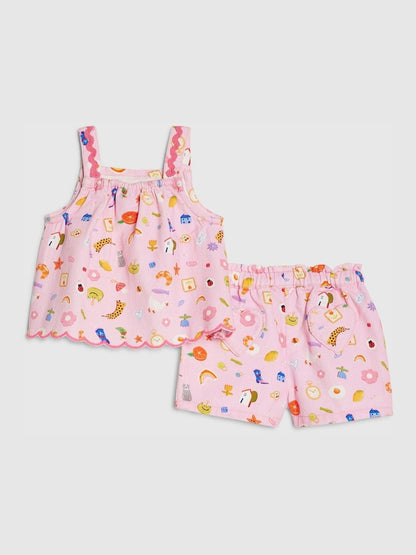 River Island Pink Abbie Rosie Cami Top &amp; Shorts Set