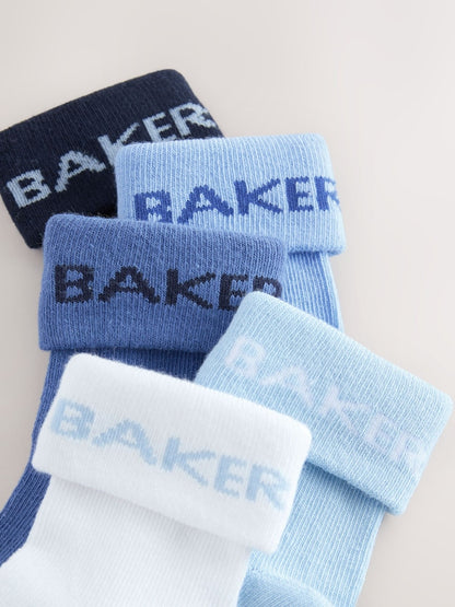 Baker by Ted Baker Blue Baker by Ted Baker Roll Top Socks 5 Pack