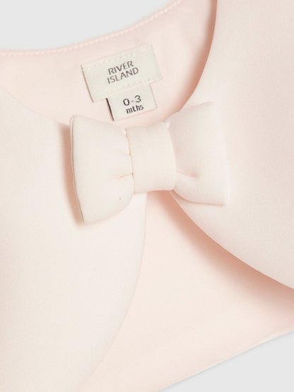 River Island Pink Bear Bow Floral Scuba Dress