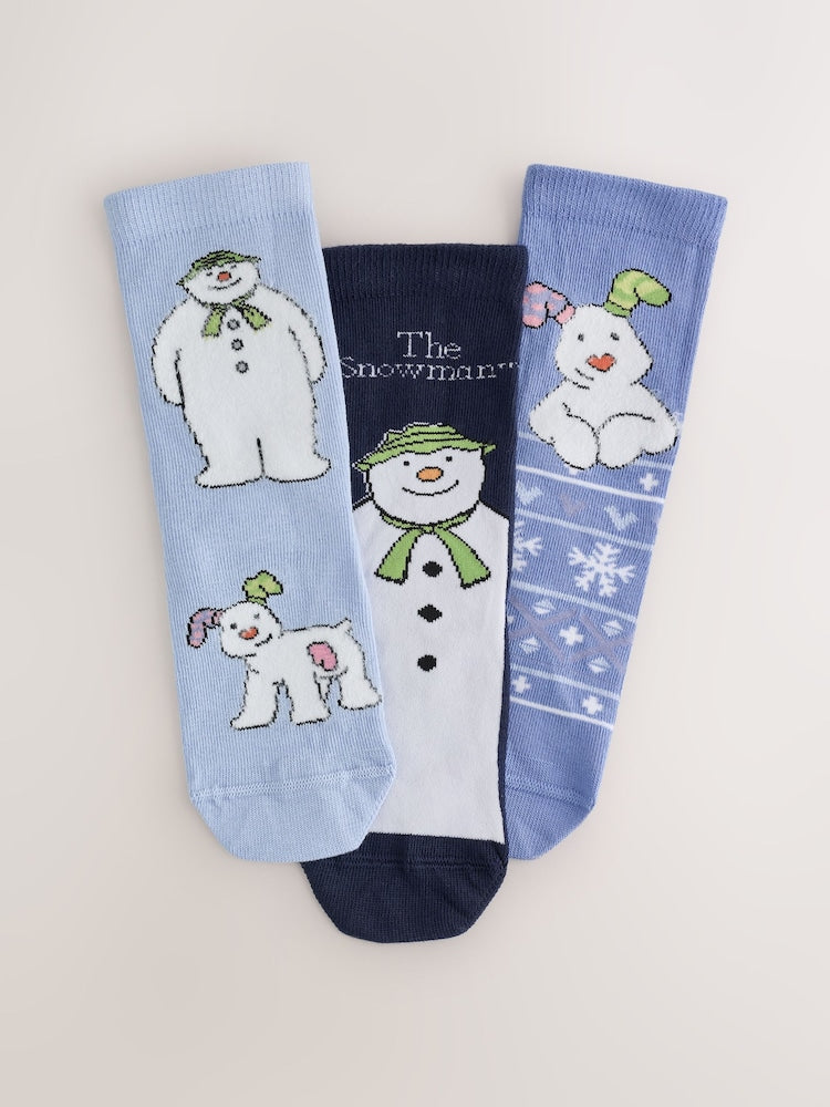 The Snowman and the Snowdog Cotton Rich License Socks 3 Pack - Size 0-2.5 Jnr
