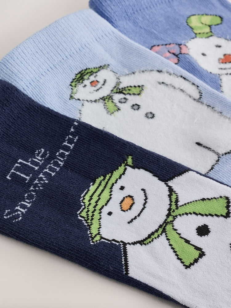 The Snowman and the Snowdog Cotton Rich License Socks 3 Pack - Size 0-2.5 Jnr