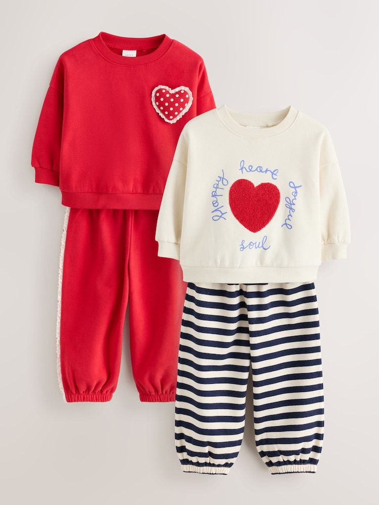 Red Sweatshirt and Barrel Trousers Set 2 Pack (3mths-7yrs) - Red / 12-18 Months (80-86cm)