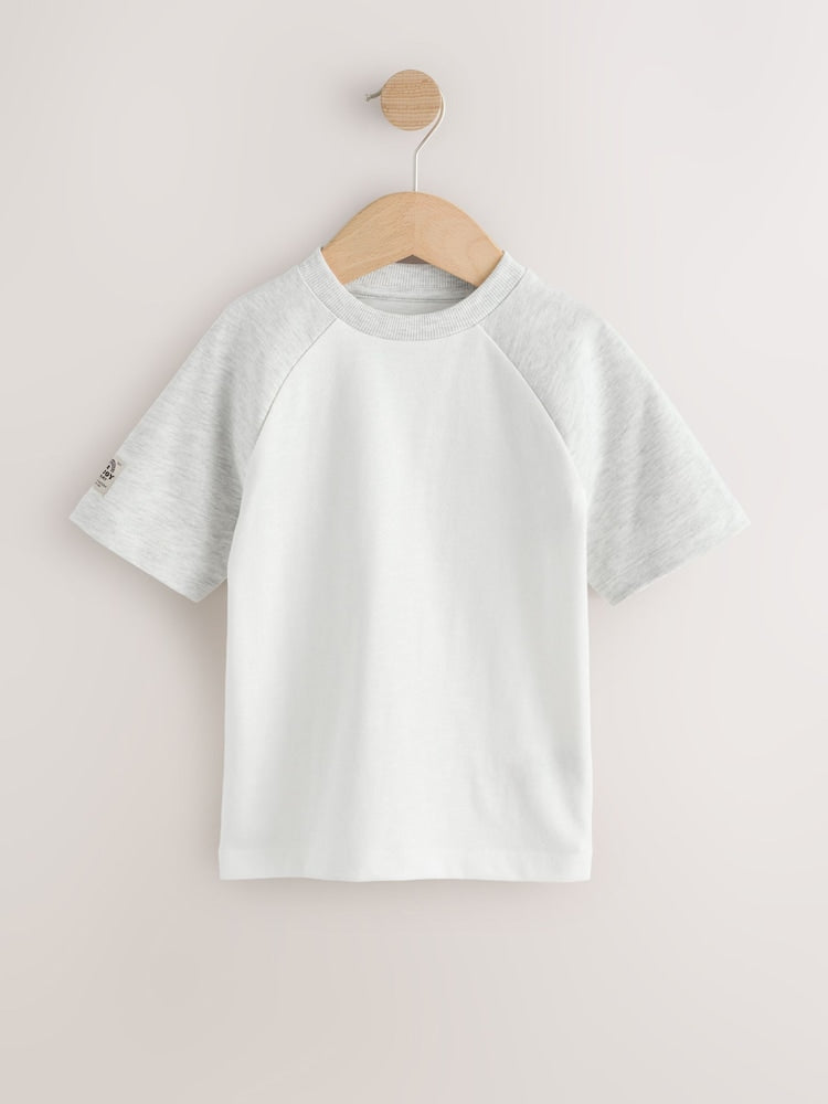 Grey Long Sleeve Raglan T-Shirts 3 Pack (3mths-7yrs)