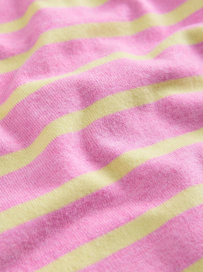 Pink and Yellow stripe Cardigan (3mths-10yrs) - Size 3-6 Months (62-68cm)