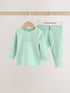 Sage Green Hello World Top and Leggings Baby Set (0-18mths) - Size First Size (50cm) - Sage Green Hello World