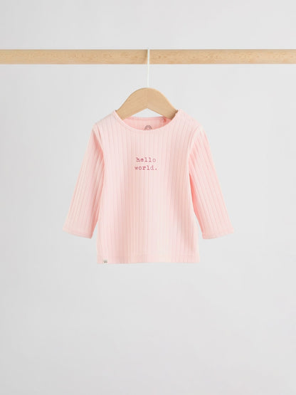 Pink Hello World Top and Leggings Baby Set (0-18mths) - Size First Size (50cm)