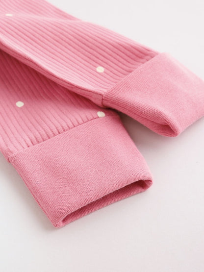 Pink Cherry Print Two Way Zip Baby Sleepsuits 4 Pack (0-3yrs)