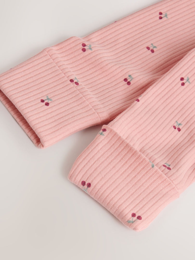 Pink Cherry Print Baby Sleepsuit 7 Pack (0mths-3yrs)