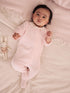 Pink Collar Velour Baby Sleepsuit (0mths-3yrs)