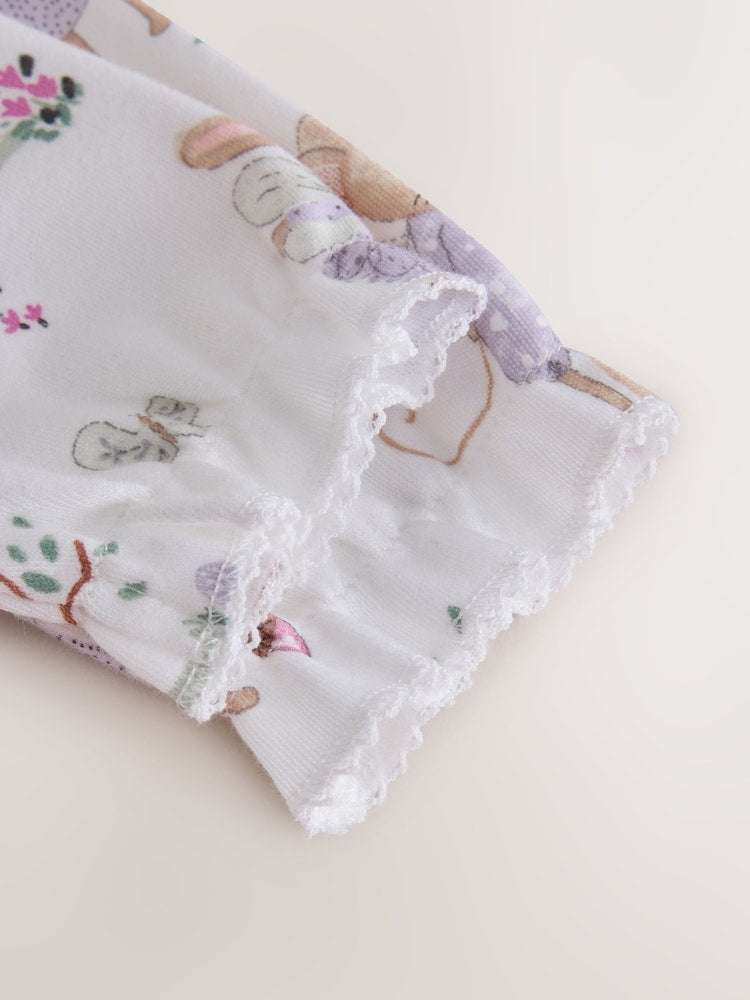Lilac/Sage Fairy Mouse Two Way Zip Baby Sleepsuits 4 Pack (0mths-3yrs)