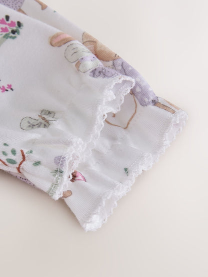 Lilac/Sage Fairy Mouse Two Way Zip Baby Sleepsuits 4 Pack (0mths-3yrs)