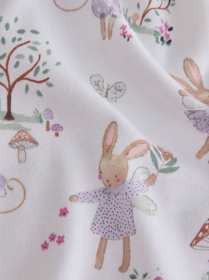 Lilac/Sage Fairy Mouse Two Way Zip Baby Sleepsuits 4 Pack (0mths-3yrs)