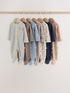 Neutral/Brown Bear Two Way Zip Baby Sleepsuits 7 Pack (0mths-2yrs) - Up to 1 Month (50-56cm)