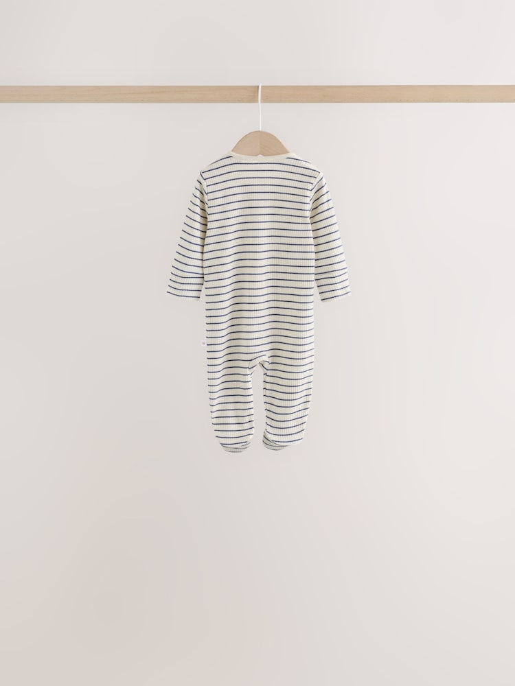 Neutral/Brown Bear Two Way Zip Baby Sleepsuits 7 Pack (0mths-2yrs)