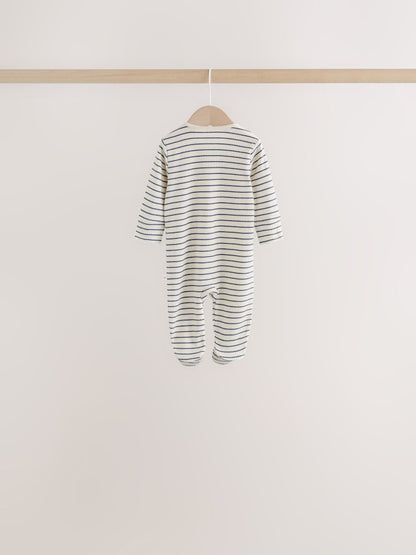 Neutral/Brown Bear Two Way Zip Baby Sleepsuits 7 Pack (0mths-2yrs)