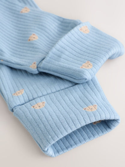 Neutral/Brown Bear Two Way Zip Baby Sleepsuits 7 Pack (0mths-2yrs)