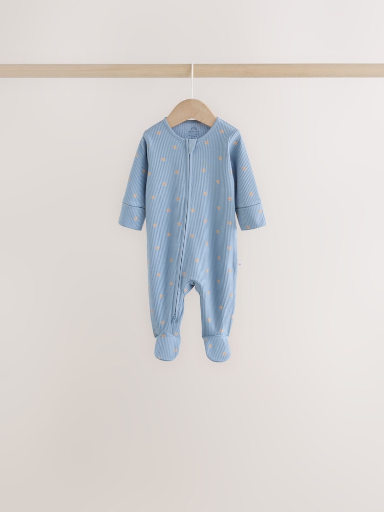 Neutral/Brown Bear Two Way Zip Baby Sleepsuits 7 Pack (0mths-2yrs)