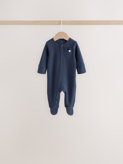 Neutral/Brown Bear Two Way Zip Baby Sleepsuits 7 Pack (0mths-2yrs)