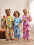 Pink/Blue Cat/Floral Jogger Pyjamas 3 Pack (9mths-10yrs) - Pink/Blue Cat/Floral / 12-18 Months (80-86cm)